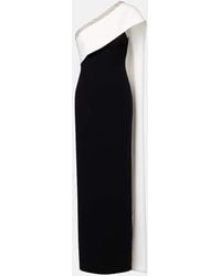Roland Mouret - Caped Embellished Satin Crepe Gown - Lyst