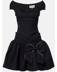 ShuShu/Tong - Bow-Detail Distressed Tweed Minidress - Lyst