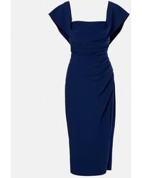 Carolina Herrera - Draped Midi Dress - Lyst