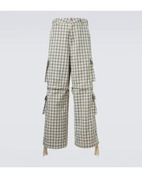 ERL - Pantalones Cargo De Algodon A Cuadros - Lyst