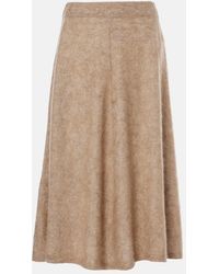 Brunello Cucinelli - Wool And Cashmere-Blend Midi Skirt - Lyst