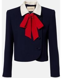 Valentino - Tie-Neck Virgin Wool Jacket - Lyst