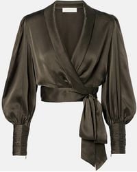 Zimmermann - Silk Wrap Top - Lyst
