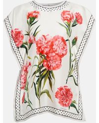 Dolce & Gabbana - Floral Oversized Silk Top - Lyst