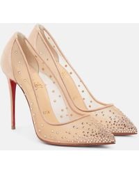Christian Louboutin - Follies Strass Suede Pumps 100 - Lyst