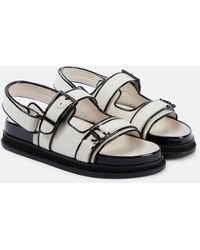 Jimmy Choo - Elyn Leather-trimmed Canvas Sandals - Lyst