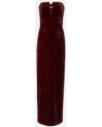 Roland Mouret - Bustier-Robe Aus Samt Mit Kristallen - Lyst