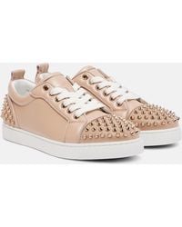 Christian Louboutin - Louise Junior Spikes Leather Sneakers - Lyst