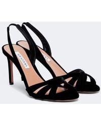 Aquazzura - Tati Velvet Slingback Sandals - Lyst