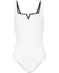 Heidi Klein Bestickter Badeanzug Salina - Weiß