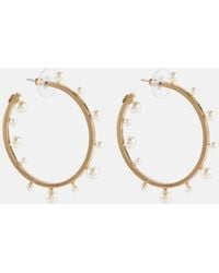 Jennifer Behr - Odetta Faux Pearl Hoop Earrings - Lyst