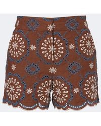 Veronica Beard - Allen Broderie Anglaise Linen Shorts - Lyst