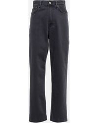 Acne Studios - High-rise Cotton Straight-leg Cropped Jeans - Lyst