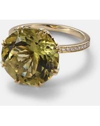 Ileana Makri - 18Kt Ring With Topaz And Diamonds - Lyst