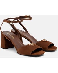 Prada - Sandalen Aus Veloursleder - Lyst