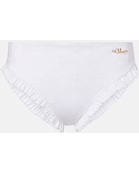 Chloé - Borderie Anglaise Ruffled Bikini Bottoms - Lyst