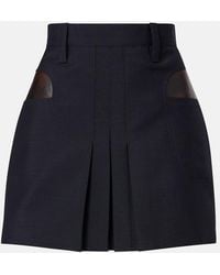 Prada - Pleated Mohair And Wool Miniskirt - Lyst