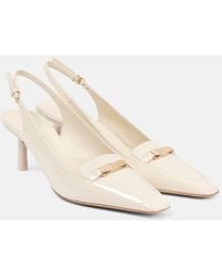 Ferragamo - Escarpins Slingback Dilli En Cuir Verni - Lyst