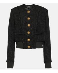Balmain - Tweed And Lame Jacket - Lyst