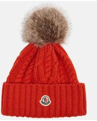 Moncler - Cable-Knit Cashmere And Wool-Blend Beanie - Lyst