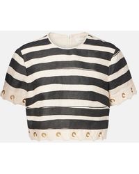 Zimmermann - Rebellion Striped Linen Crop Top - Lyst