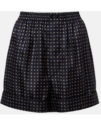 Saint Laurent - Printed Silk Shorts - Lyst