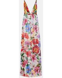 Dolce & Gabbana - Floral Silk Chiffon Top - Lyst