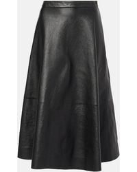 Balenciaga - Leather Flared Skirt - Lyst
