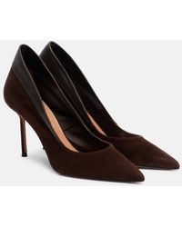 Aquazzura - Guanto 85 Leather-Trimmed Suede Pumps - Lyst