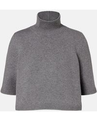 Alaïa - Cropped Cashmere-Blend Turtleneck Top - Lyst