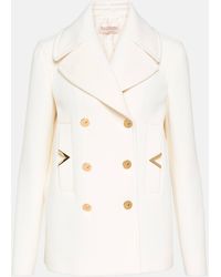 Valentino - Vlogo Wool And Cashmere Coat - Lyst