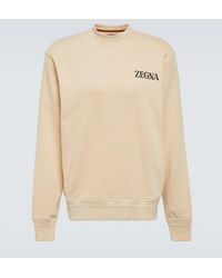 Zegna - Logo Cotton Jersey Sweatshirt - Lyst