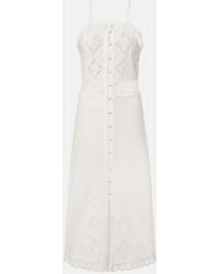 Isabel Marant - Nelsane Cotton And Linen Midi Dress - Lyst