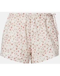 Posse - Charlotte Floral Cotton Shorts - Lyst