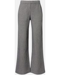 Velvet - Braylen Houndstooth Cotton Wide-Leg Pants - Lyst
