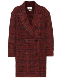 Étoile Isabel Marant Cappotto Ebra in lana a quadri - Rosso