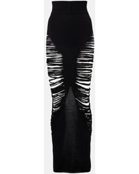 Rick Owens - Pillar Wool Maxi Skirt - Lyst