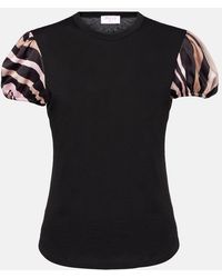 PUCCI - Iride Satin-Trimmed Cotton Top - Lyst