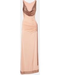 Rabanne - Chainmail Satin Gathered Gown - Lyst