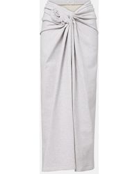 Magda Butrym - Floral-Applique Cotton Midi Skirt - Lyst