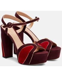 Gianvito Rossi - 125 Suede Platform Sandals - Lyst