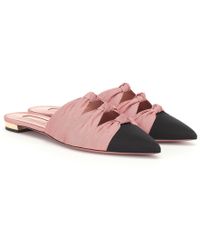 Aquazzura Mondaine Grosgrain Slippers - Pink