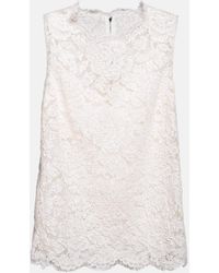 Dolce & Gabbana - Top in pizzo floreale - Lyst