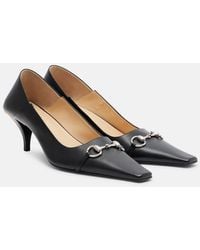Gucci - Vittoria Horsebit Leather Pumps - Lyst