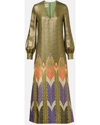 Valentino - Voyage Imaginaire Lame Maxi Dress - Lyst