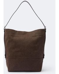 Lemaire - Belted Leather-Trimmed Canvas Tote Bag - Lyst