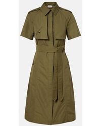 Burberry - Vestido Camisero De Algodon Con Cinturon - Lyst
