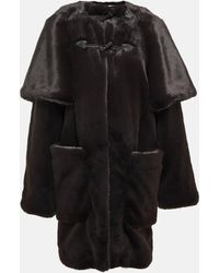 Alaïa - Leather-trimmed Faux Fur Coat - Lyst
