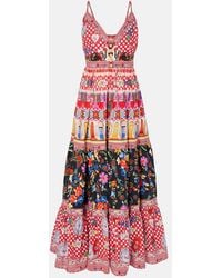 CAMILLA - Vestido Largo De Algodon A Capas - Lyst