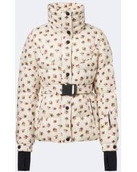 Moncler - Floral Belted Down Ski Jacket - Lyst